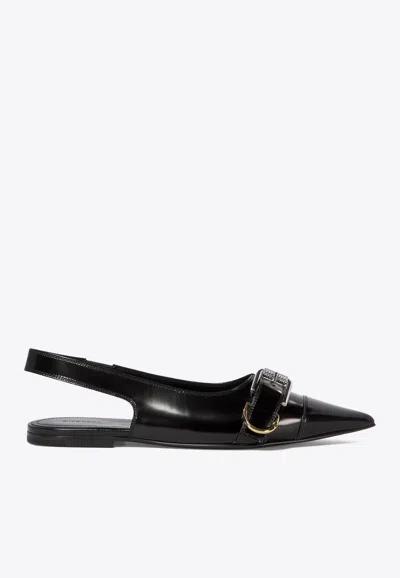 Givenchy Women Voyou Leather Slingback Flats In Black