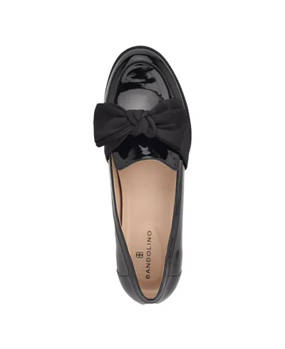 Bandolino Lindio 3 Womens Bow Manmade Loafers In Black Patent
