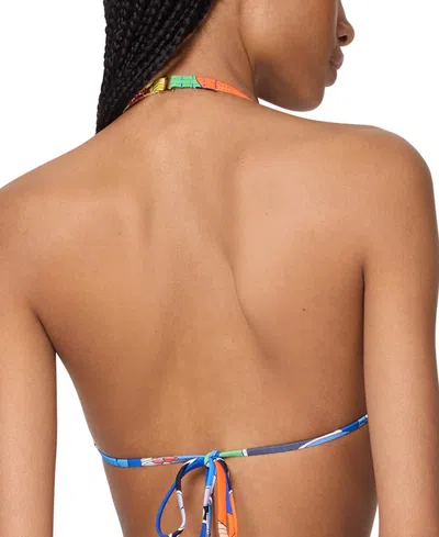Kate Spade New York Womens Printed Tie Front Bikini Top High Waist Bottoms In Multi