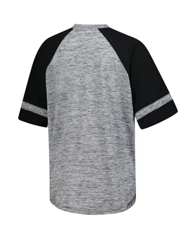 G-iii 4her By Carl Banks Women's Heather Gray Kyle Busch Hall Of Fame Oversized Raglan V-neck T-shirt In Heather Gray