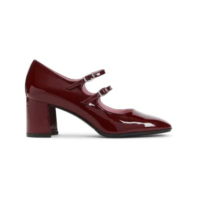 Carel Paris Alice Block Heel Mary Jane Pumps In Maroon
