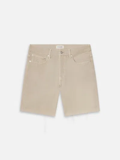Frame Relaxed Shorts Raw Hem In Neutrals