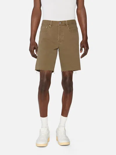 Frame Raw Hem Relaxed Denim Shorts In Brown