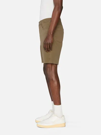 Frame Raw Hem Relaxed Denim Shorts In Brown