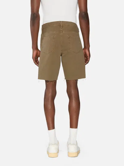 Frame Raw Hem Relaxed Denim Shorts In Brown