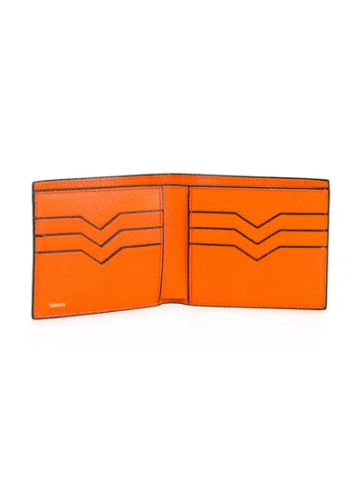 Valextra Grained Detail Wallet In Yellow