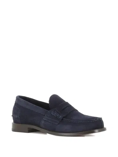 Tassinari Suede Penny Loafers In Blue