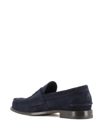Tassinari Suede Penny Loafers In Blue