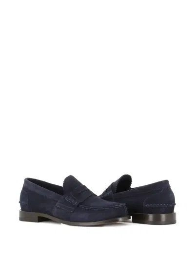 Tassinari Suede Penny Loafers In Blue