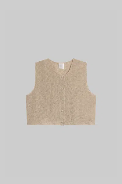 Leset Stella Crewneck Vest In Neutral