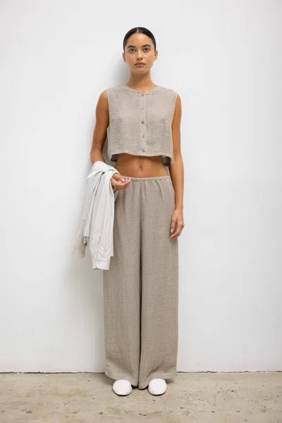 Leset Stella Crewneck Vest In Neutral