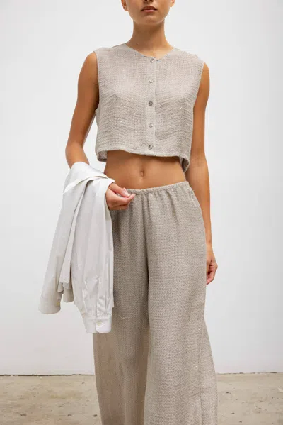 Leset Stella Crewneck Vest In Neutral