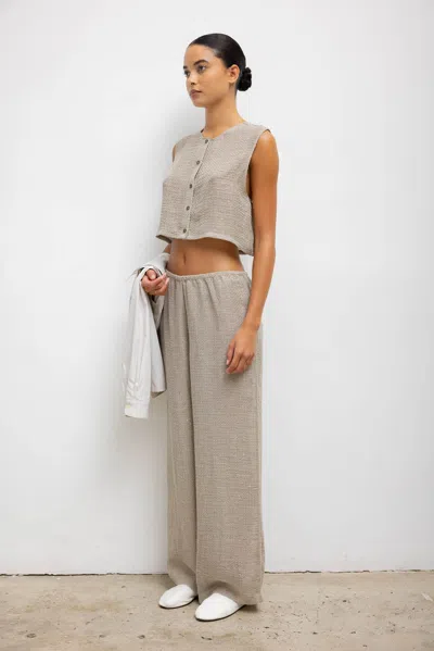 Leset Stella Crewneck Vest In Neutral