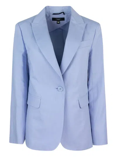 Weekend Max Mara Aletta Striped Single-breasted Blazer In Blue