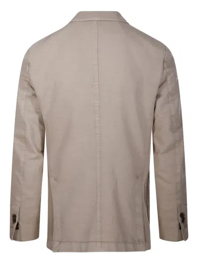 Santaniello Classic Tailored Jacket With Notched Lapel In Neutrals