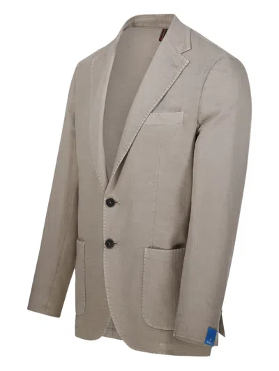 Santaniello Classic Tailored Jacket With Notched Lapel In Neutrals