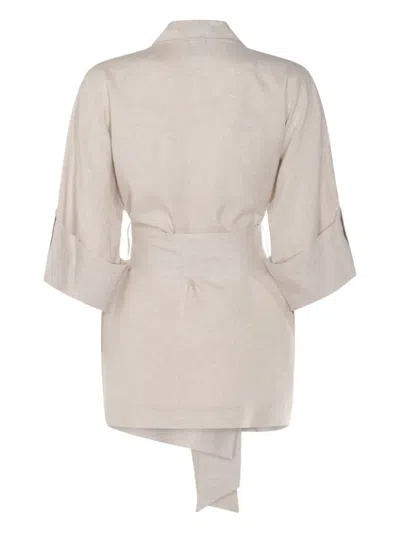 Eleventy Belted Jacket In Neutrals