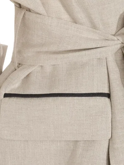 Eleventy Belted Jacket In Neutrals