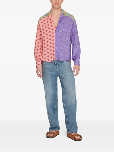 Donde Esteban Panelled Shirt In Red