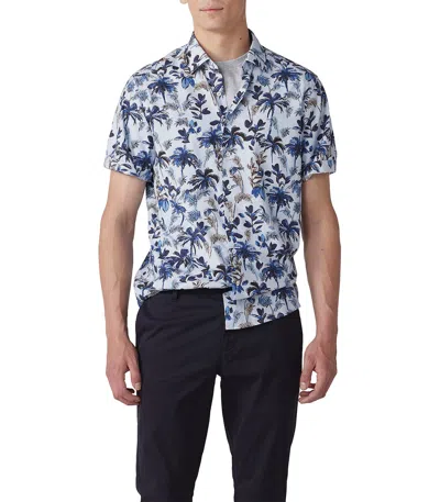 Rodd & Gunn Ermedale Cotton Floral Print Regular Fit Button Down Shirt In Blue