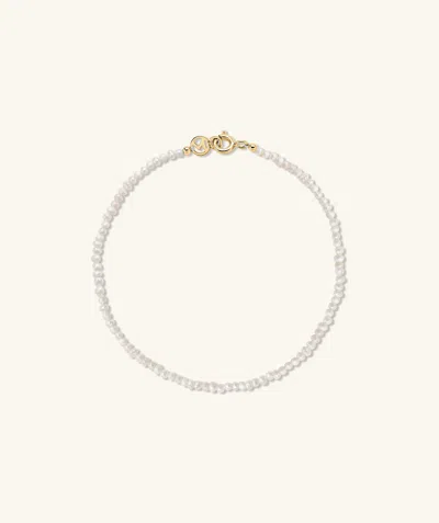 Mejuri Micro Pearl Bracelet In Metallic