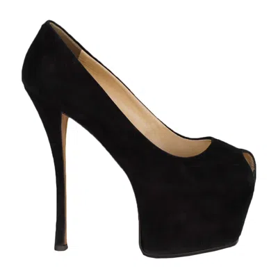 Giuseppe Zanotti Black Suede Platform High Heel Shoes - '20s