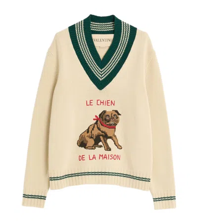 Valentino Garavanile Chien De La Maison Sweater In Neutral