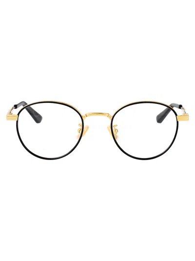 Bottega Veneta Bv1337oj Glasses In Gold-gold-transparent