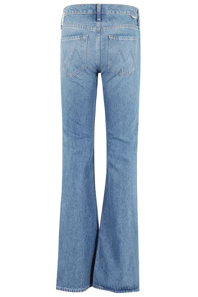 Mother High Waist Fray Hem Flare Leg Jeans In Bye Dine N Dash