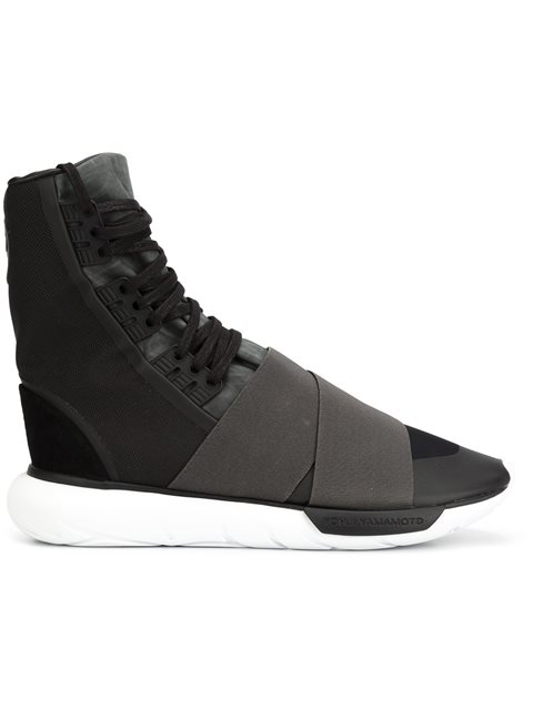 Y-3 Qasa Boot Neoprene And Canvas High-top Trainers In Black Fabric ...