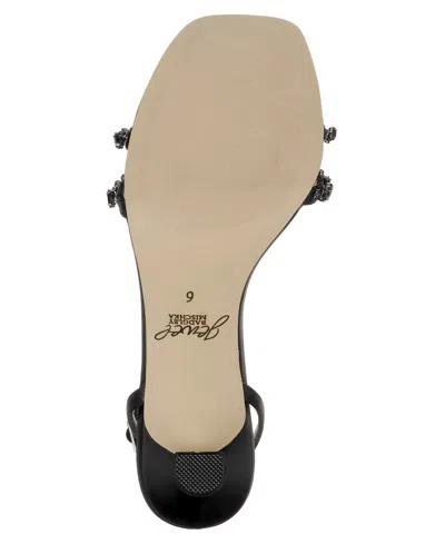 Jewel Badgley Mischka Marley Womens Kitten Heel Strappy Strappy Sandals In Black Satin