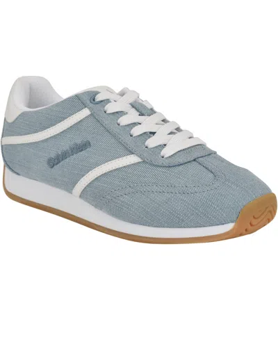 Calvin Klein Women's Avyenna Retro Lace-up Sneakers In Light Blue Denim