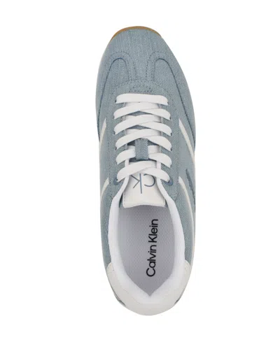 Calvin Klein Women's Avyenna Retro Lace-up Sneakers In Light Blue Denim