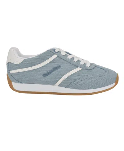 Calvin Klein Women's Avyenna Retro Lace-up Sneakers In Light Blue Denim