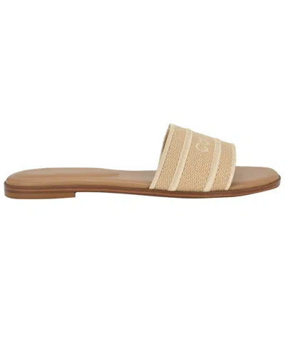 Calvin Klein Women's Kendell Logo Slide Sandals In Natural,cream