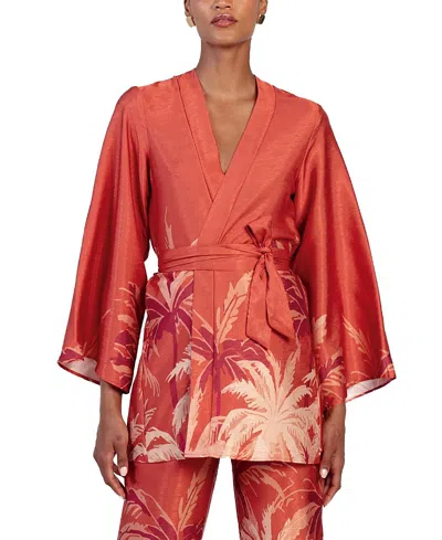 Diarrablu Mini Kimono Coverup Coco Terracota In Orange