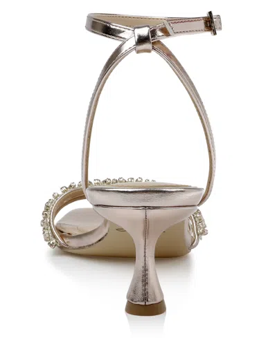 Jewel Badgley Mischka Women's Nayla Kitten Heel Dress Sandals In Rose Gold Metallic