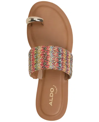 Aldo Women's Beachwalk Toe Loop Flat Sandals In Raffia Multi