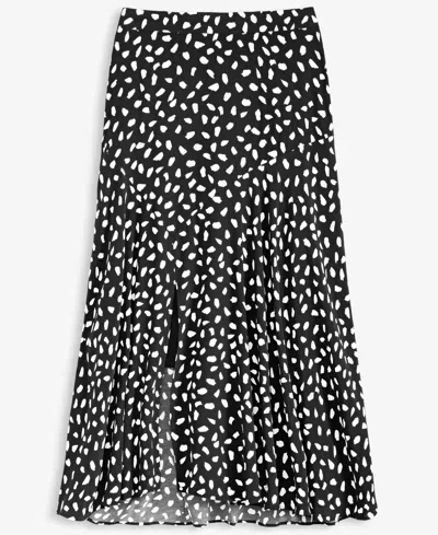 On 34th Trendy Plus Size Printed A-line Slip Skirt, Exclusively At Macy's In Deep Black Combo