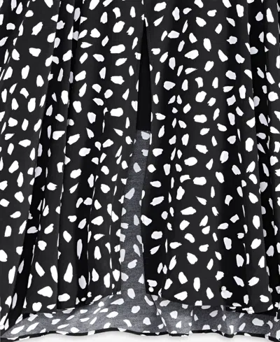 On 34th Trendy Plus Size Printed A-line Slip Skirt, Exclusively At Macy's In Deep Black Combo