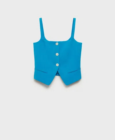 Mango Tempo Vest In Blue