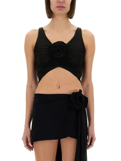 Magda Butrym Women's Top With Flower Top In Black