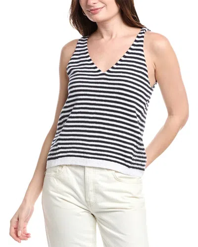 Splendid Cambell Sweater Tank In Navy White In White