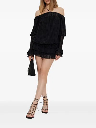 Blumarine Mini Abito In Seta Nera  Donna In Black