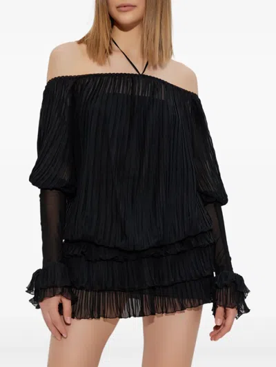 Blumarine Mini Abito In Seta Nera  Donna In Black