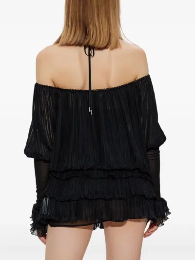 Blumarine Mini Abito In Seta Nera  Donna In Black