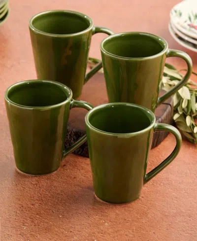 Certified International Verde Mugs, Set Of 4 In Green