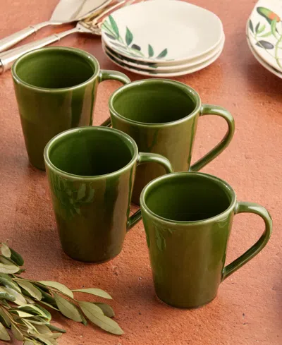 Certified International Verde Mugs, Set Of 4 In Green
