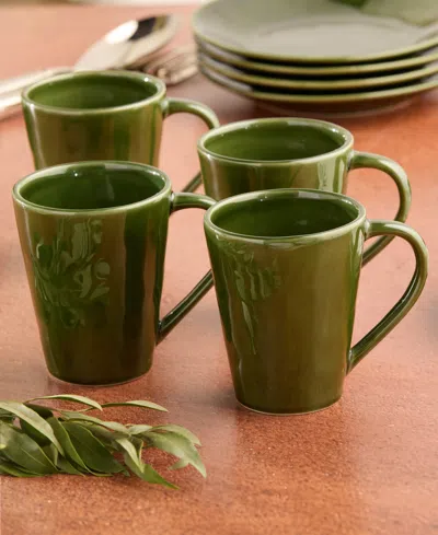 Certified International Verde Mugs, Set Of 4 In Green