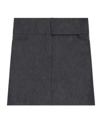 Courrèges Miniskirt With Belt In Dark Gray